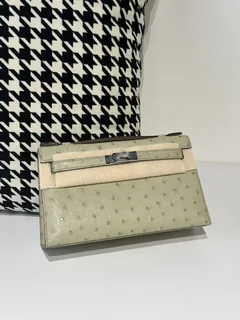 Ostrich Leather Silver Hardware Series I Top Handle Clutch Bag Collection WOB040 image 6