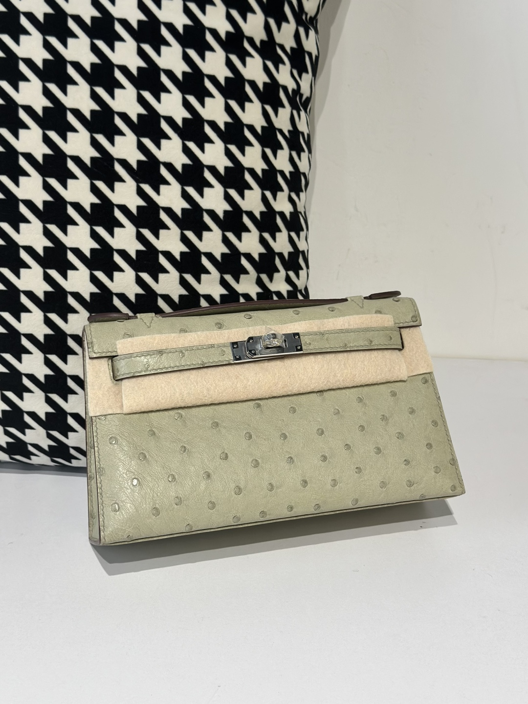 Ostrich Leather Silver Hardware Series I Top Handle Clutch Bag Collection WOB040 image 6