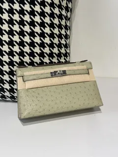 Ostrich Leather Silver Hardware Series I Top Handle Clutch Bag Collection WOB040 image 7