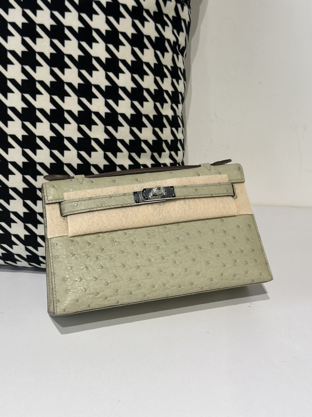 Ostrich Leather Silver Hardware Series I Top Handle Clutch Bag Collection WOB040 image 7