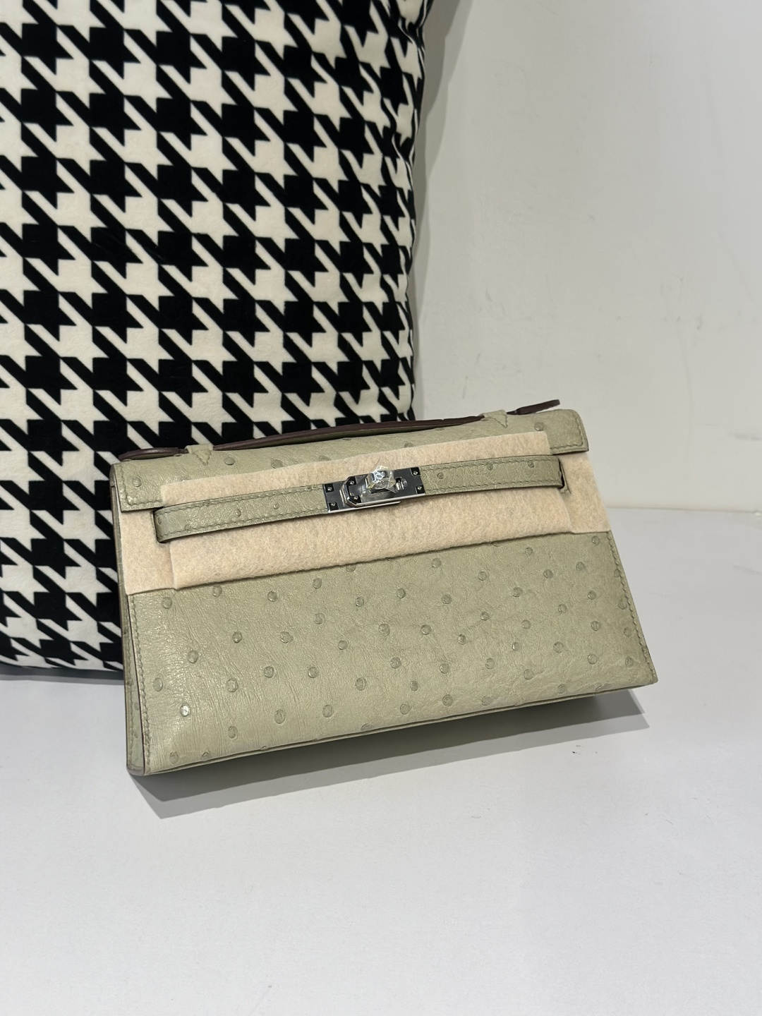 Ostrich Leather Silver Hardware Series I Top Handle Clutch Bag Collection WOB040 image 8