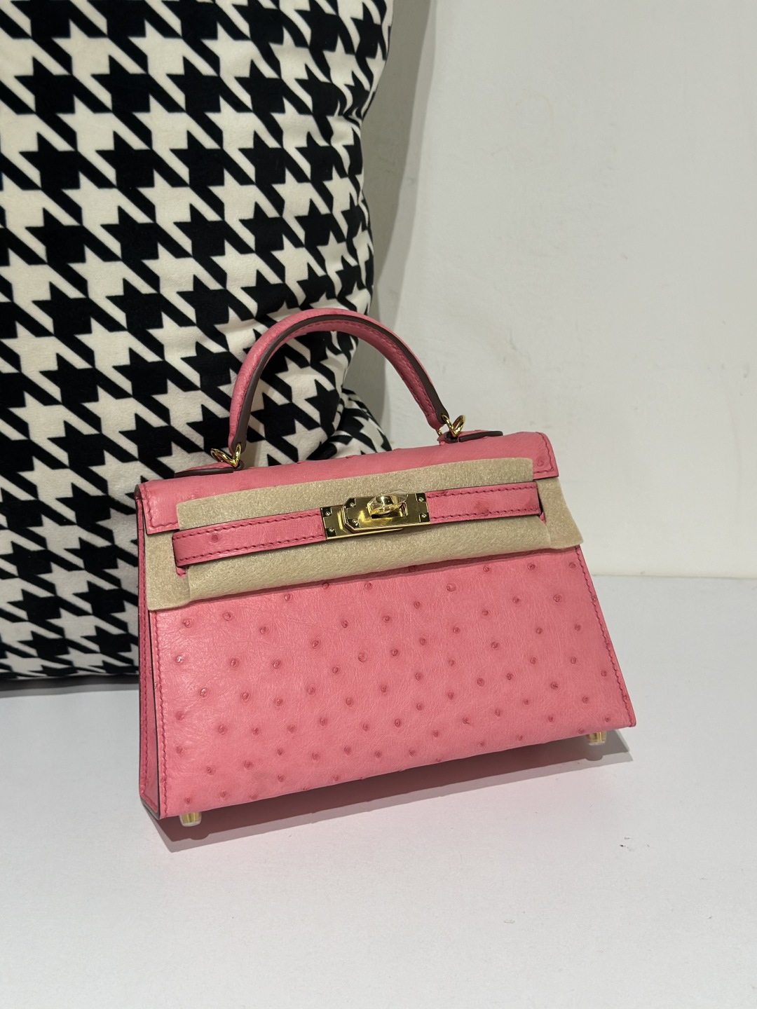 Ostrich Leather Silver Hardware Series II Turn-Lock Top Handle Bag Collection WOB041 image 2