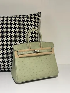 Ostrich Leather 25cm Top Handle Tote Bag Collection WOB064 image 9