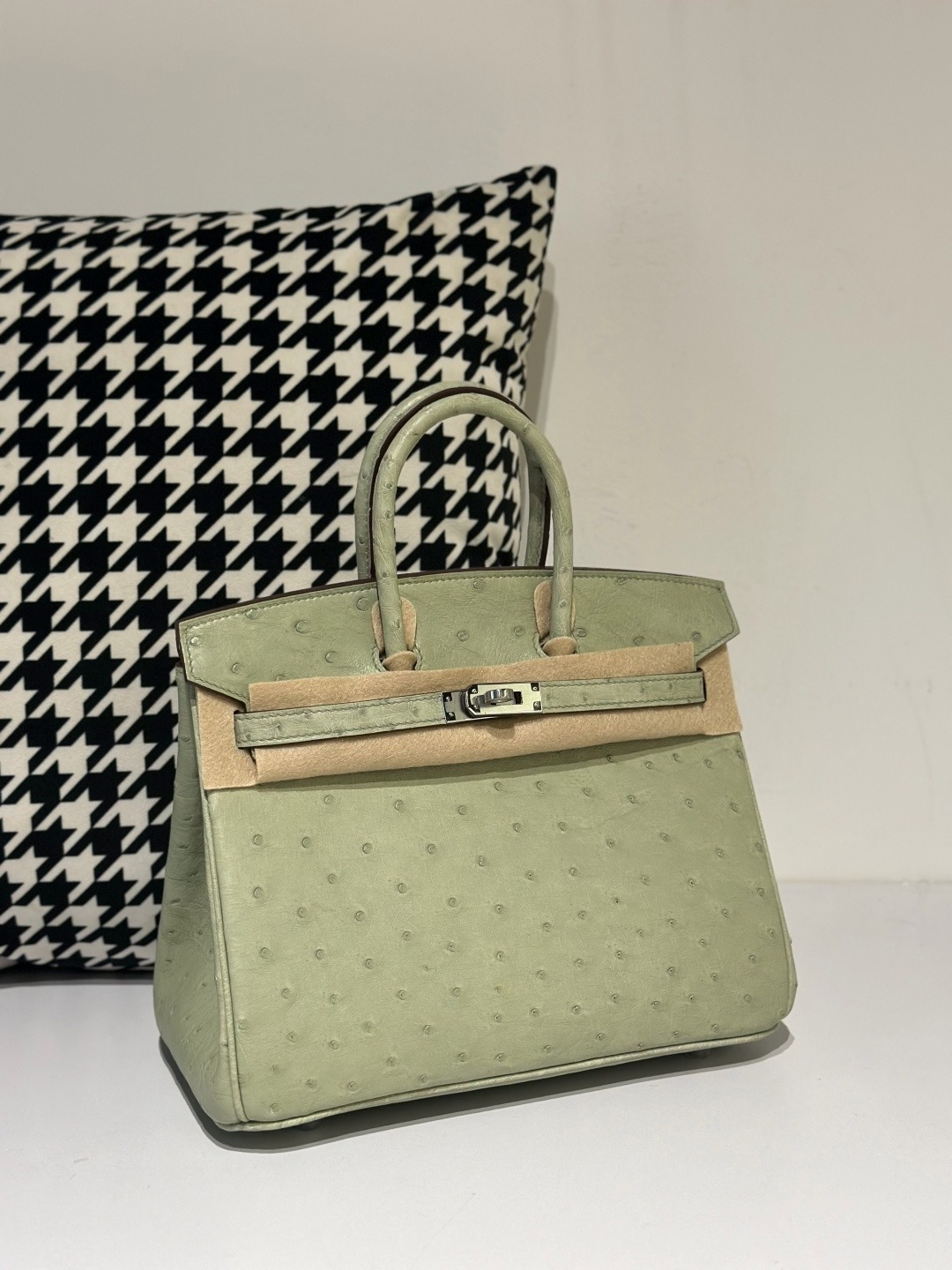 Ostrich Leather 25cm Top Handle Tote Bag Collection WOB064 photo 9