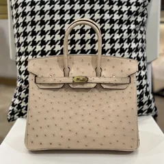 Ostrich Leather 25cm Top Handle Tote Bag Collection WOB071 image 3