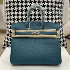 Ostrich Leather 25cm Top Handle Tote Bag Collection WOB071 image 8