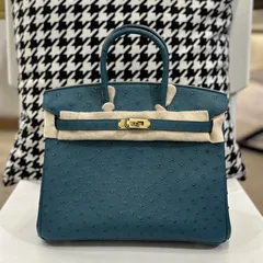 Ostrich Leather 25cm Top Handle Tote Bag Collection WOB071 image 9