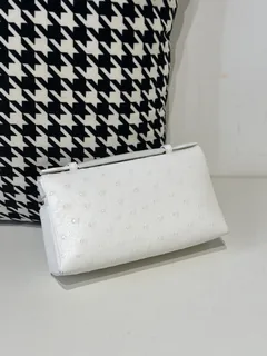 Ostrich Leather White 19cm Silver Hardware Top Handle Bag WOB084 image 3