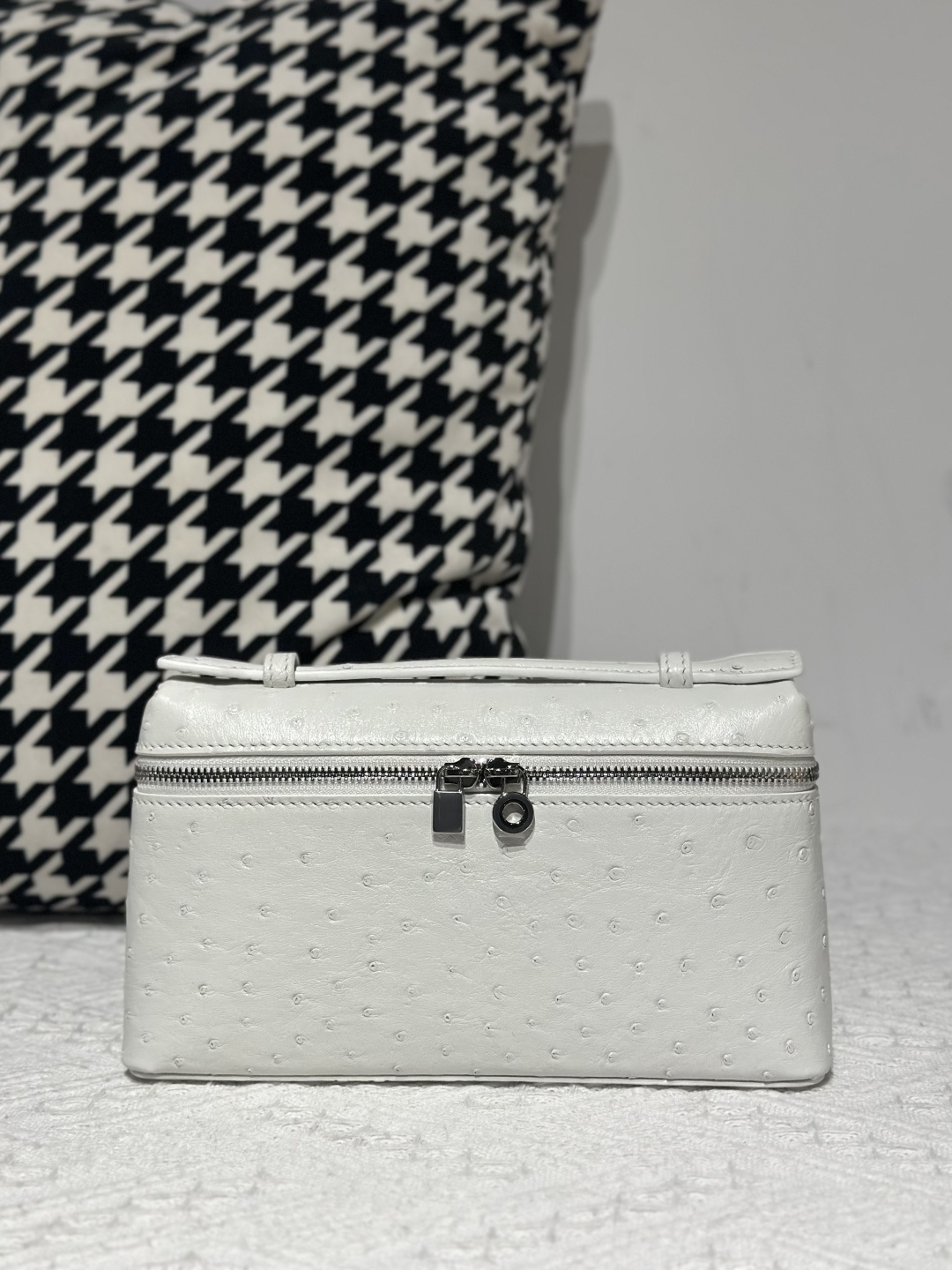 Ostrich Leather 19cm Top Handle Bag Collection WOB086 image 2