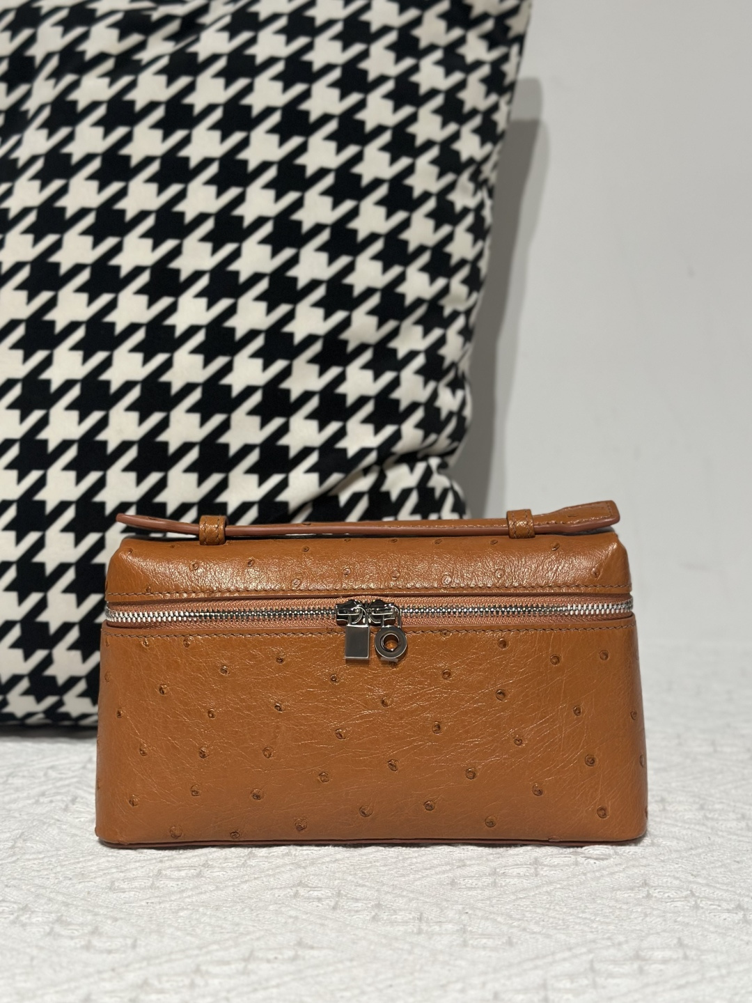 Ostrich Leather 19cm Top Handle Bag Collection WOB086 image 5