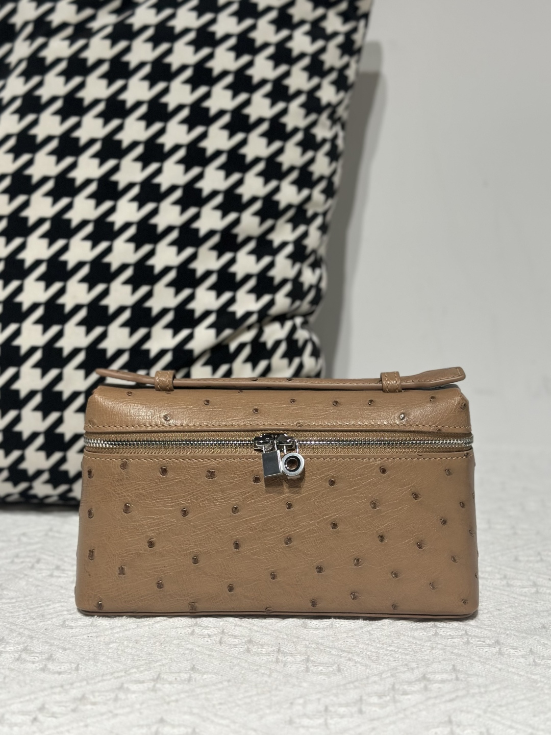 Ostrich Leather 19cm Top Handle Bag Collection WOB086 image 6