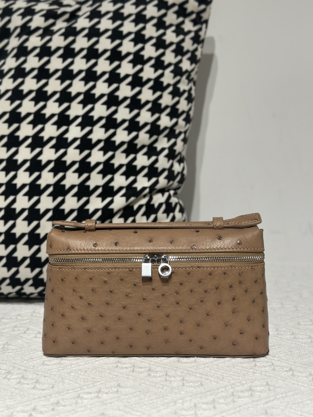 Ostrich Leather 19cm Top Handle Bag Collection WOB086 image 7