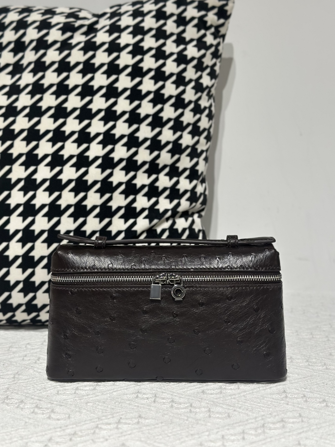 Ostrich Leather 19cm Top Handle Bag Collection WOB086 image 8