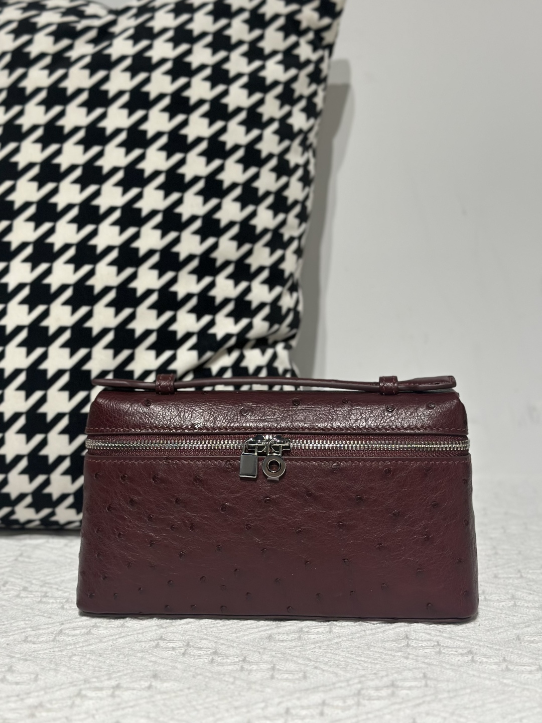 Ostrich Leather 19cm Top Handle Bag Collection WOB086 image 9