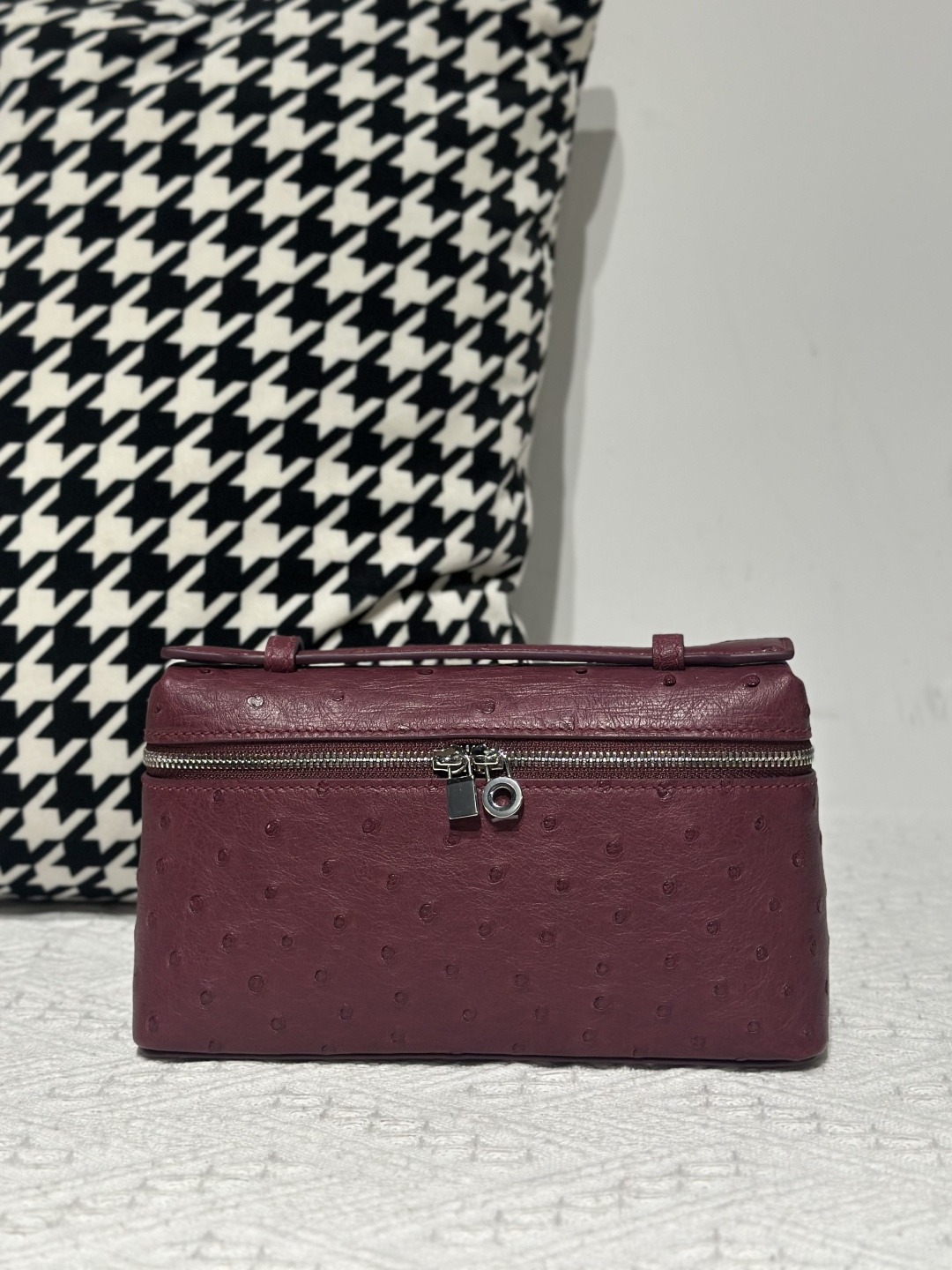 Ostrich Leather 19cm Top Handle Bag Collection WOB086 image 10