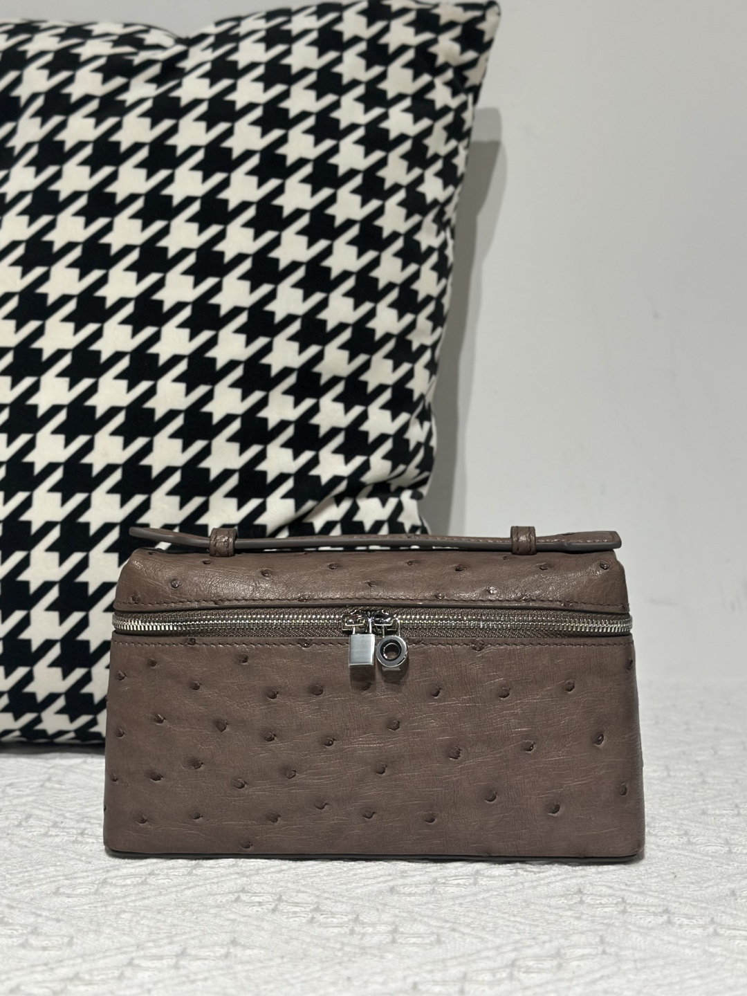 Ostrich Leather 19cm Top Handle Bag Collection WOB086 image 11
