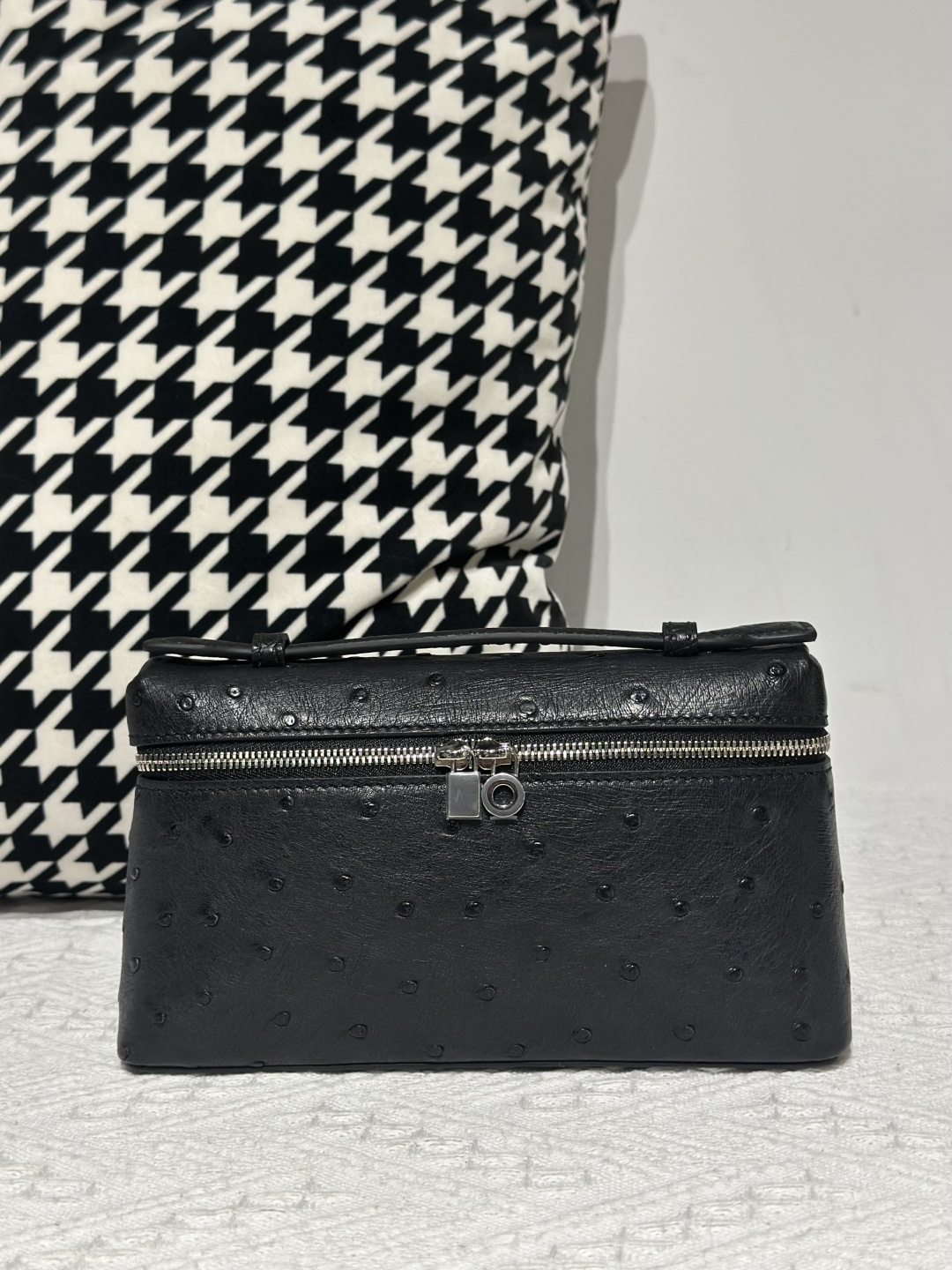 Ostrich Leather 19cm Top Handle Bag Collection WOB086 image 12