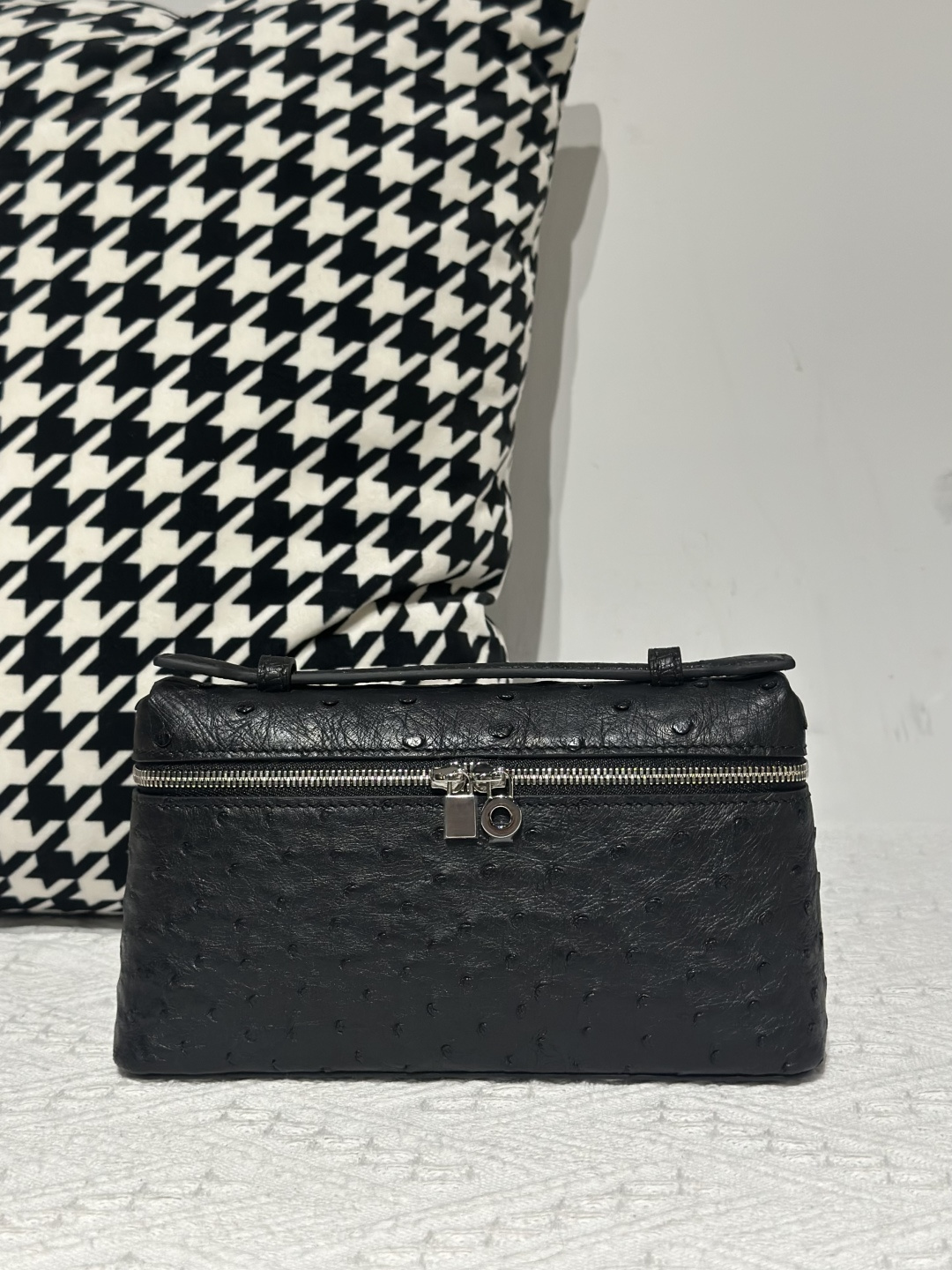 Ostrich Leather 19cm Top Handle Bag Collection WOB086 image 13