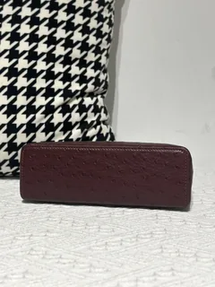 Ostrich Leather 19cm Burgundy Silver Hardware Top Handle Bag WOB094 image 6