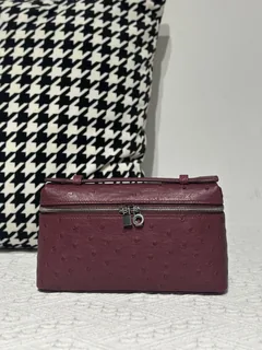 Ostrich Leather Purple 19cm Silver Hardware Top Handle Bag WOB095 image 1