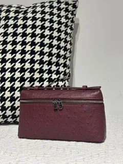 Ostrich Leather Purple 19cm Silver Hardware Top Handle Bag WOB095 image 2