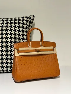 Ostrich Leather 25cm Top Handle Tote Bag Collection WOB101 image 2