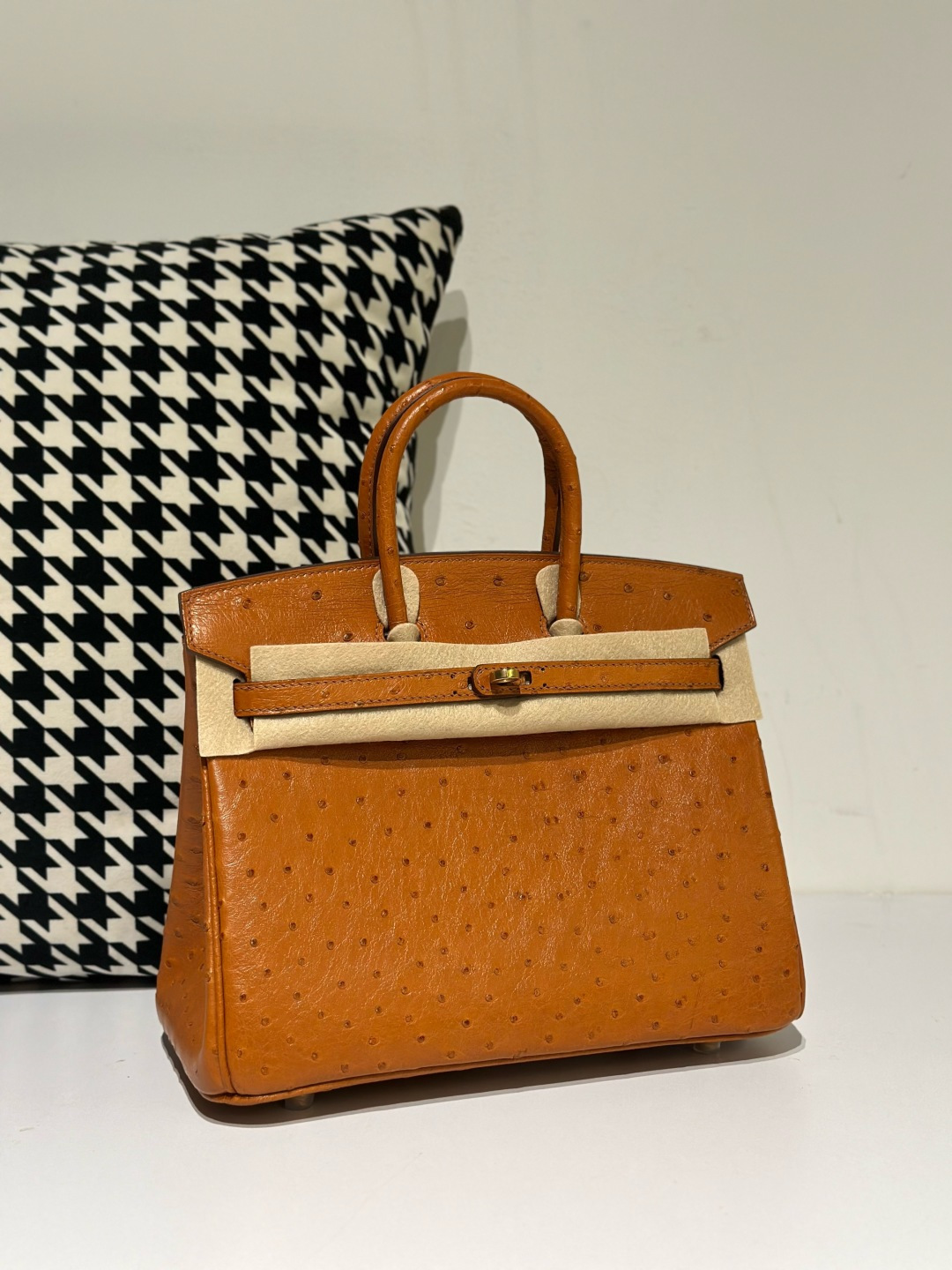 Ostrich Leather 25cm Top Handle Tote Bag Collection WOB101 image 2