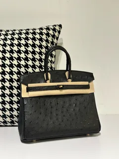 Ostrich Leather 25cm Top Handle Tote Bag Collection WOB101 image 3