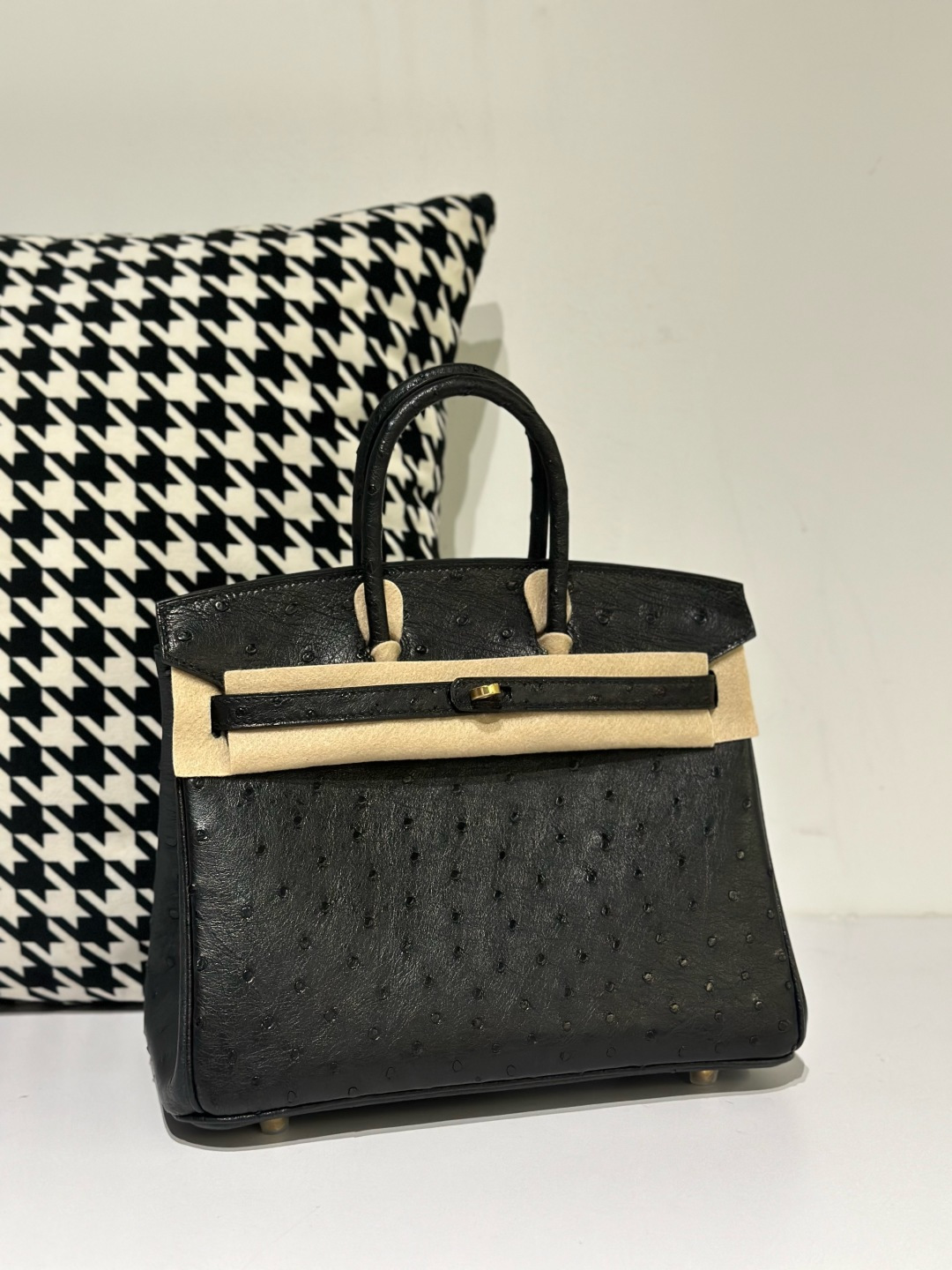 Ostrich Leather 25cm Top Handle Tote Bag Collection WOB101 image 3