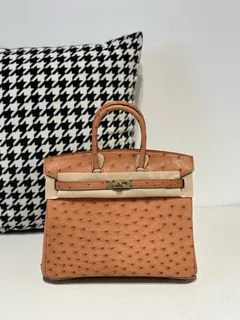 Ostrich Leather 25cm Top Handle Tote Bag Collection WOB101 image 4