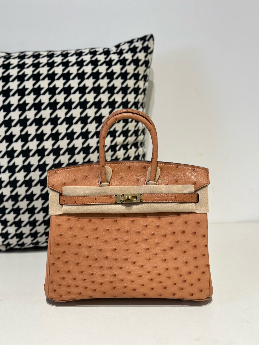 Ostrich Leather 25cm Top Handle Tote Bag Collection WOB101 image 4