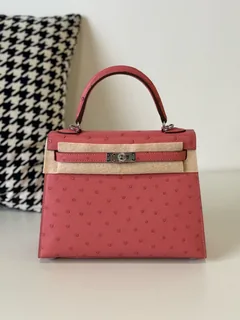 Ostrich Leather 25cm Top Handle Bag Collection WOB106 image 1
