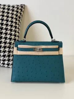 Ostrich Leather 25cm Top Handle Bag Collection WOB106 image 2