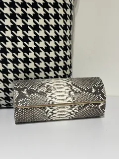 Python Leather 22cm Natural Pattern Silver Hardware Watch Box WPA001 image 1