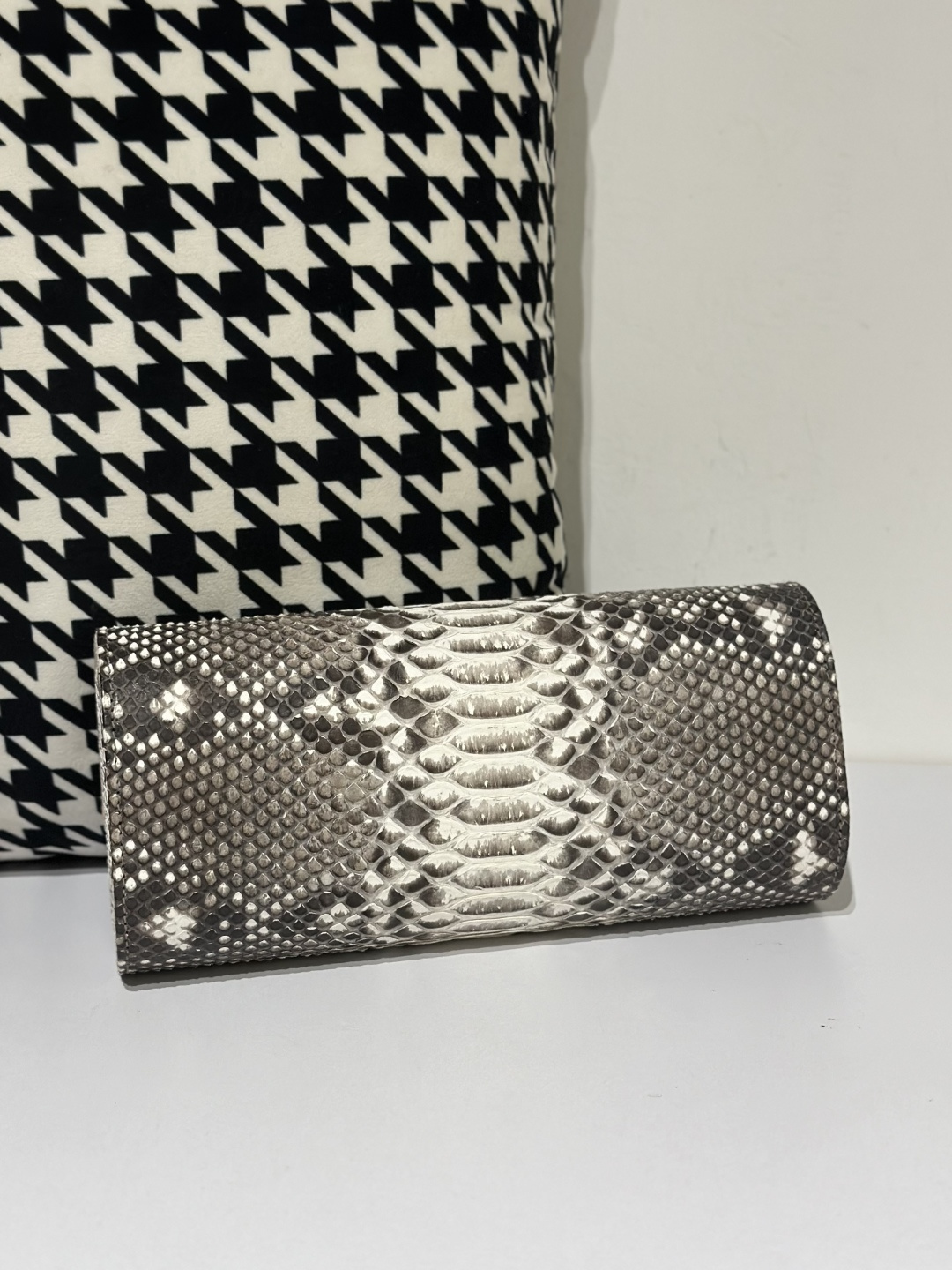 Python Leather 22cm Natural Pattern Silver Hardware Watch Box WPA001 photo 2