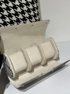 Python Leather 22cm Natural Pattern Silver Hardware Watch Box WPA001 image 3