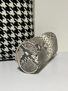 Python Leather 22cm Natural Pattern Silver Hardware Watch Box WPA001 image 4