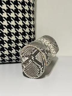 Python Leather 22cm Natural Pattern Silver Hardware Watch Box WPA001 image 5