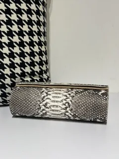 Python Leather 22cm Natural Pattern Silver Hardware Watch Box WPA001 image 6