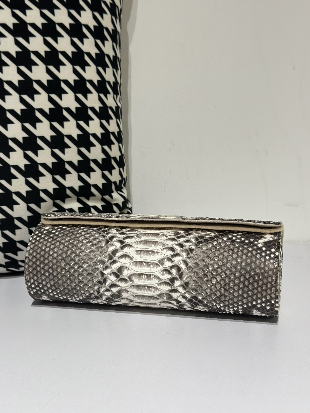Python Leather 22cm Natural Pattern Silver Hardware Watch Box WPA001 photo 6