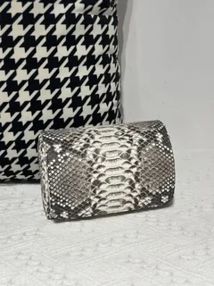 Python Leather 15cm Natural Pattern Silver Hardware Watch Box WPA002 image 1