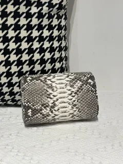 Python Leather 15cm Natural Pattern Silver Hardware Watch Box WPA002 image 2