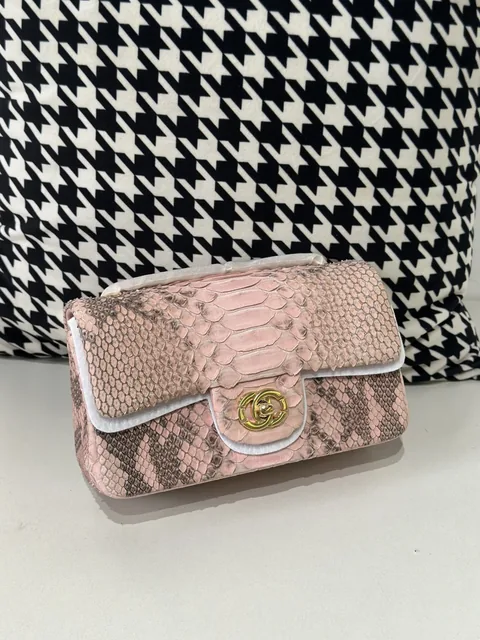 Python Leather 20cm Chain Shoulder Bag Collection WPB004