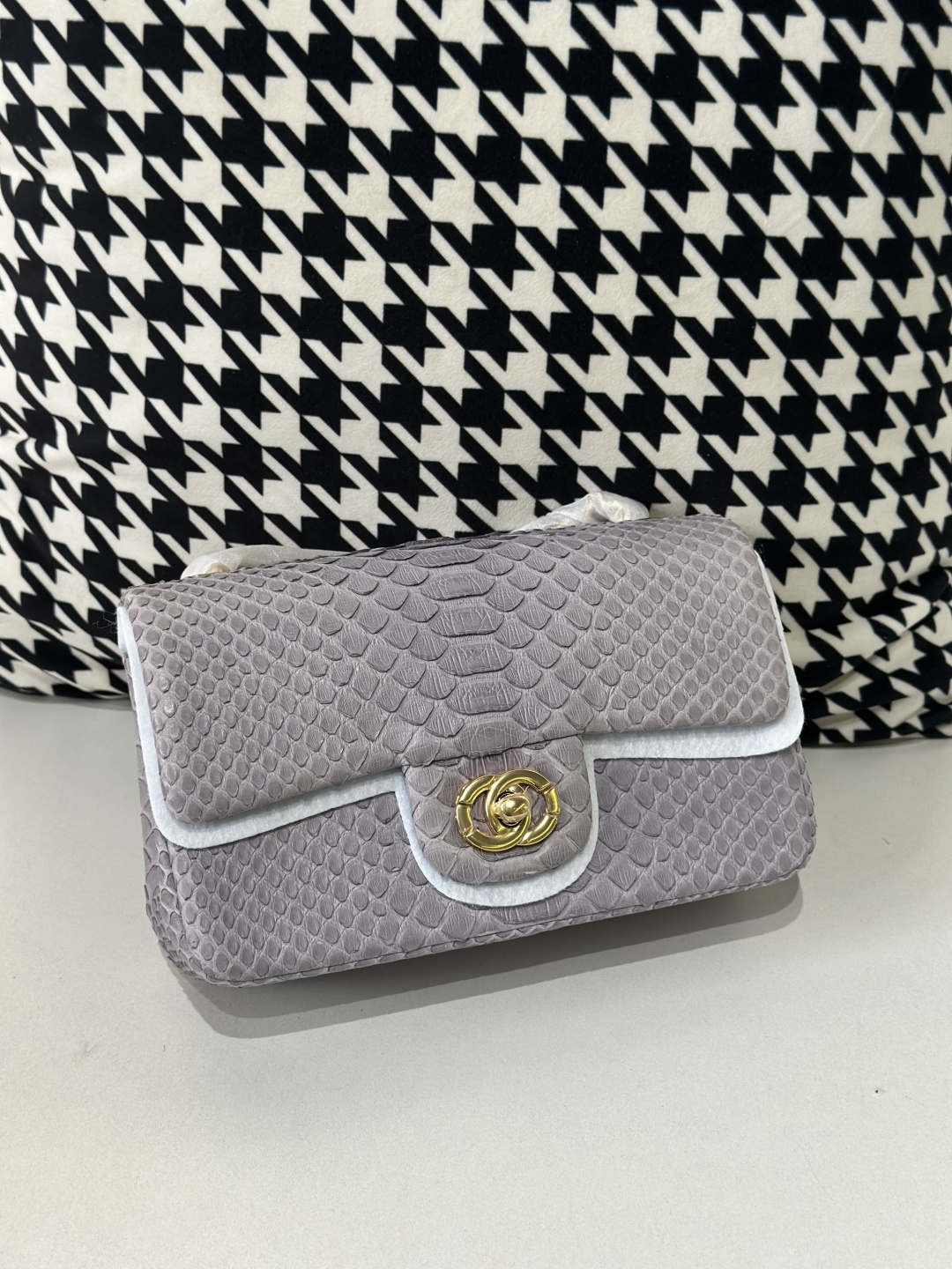 Python Leather 20cm Chain Shoulder Bag Collection WPB004 photo 2