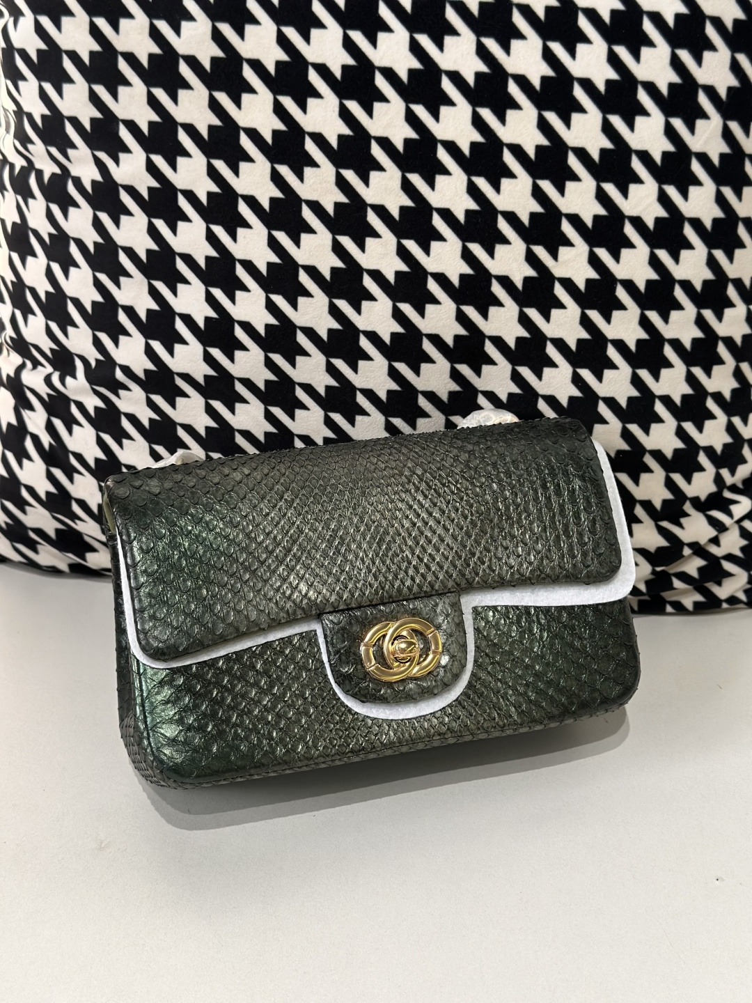 Python Leather 20cm Chain Shoulder Bag Collection WPB004 photo 4