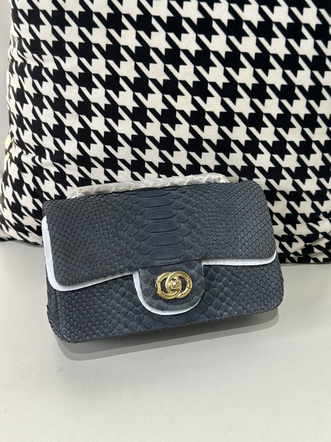 Python Leather 20cm Chain Shoulder Bag Collection WPB004 photo 5