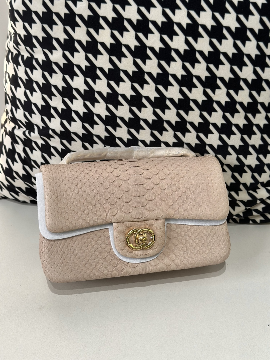 Python Leather 20cm Chain Shoulder Bag Collection WPB004 photo 6