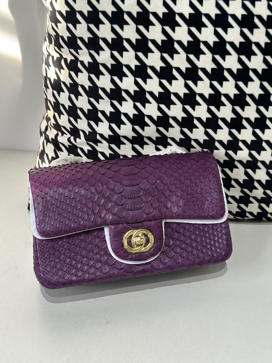 Python Leather 20cm Chain Shoulder Bag Collection WPB004 photo 10