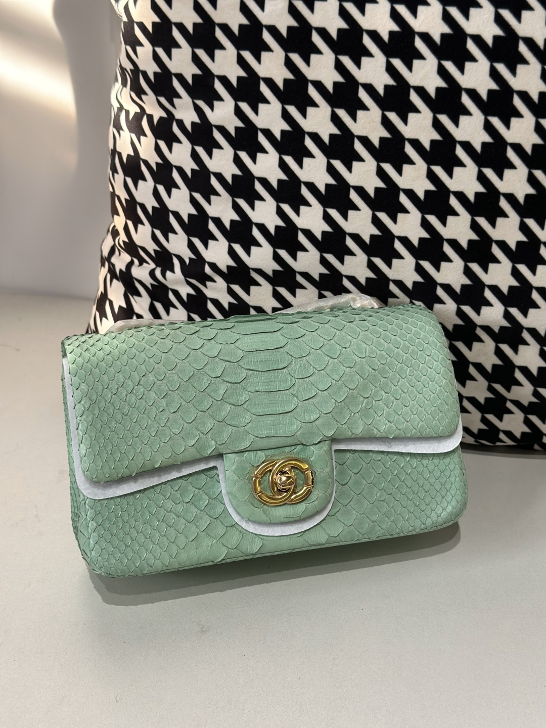 Python Leather 20cm Chain Shoulder Bag Collection WPB004 photo 11