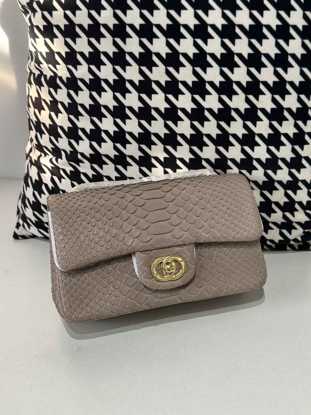 Python Leather 20cm Chain Shoulder Bag Collection WPB004 photo 12